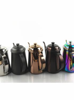 直销新款长嘴手冲壶细口壶600ml加厚304不锈钢滴漏咖啡壶滤冲泡茶