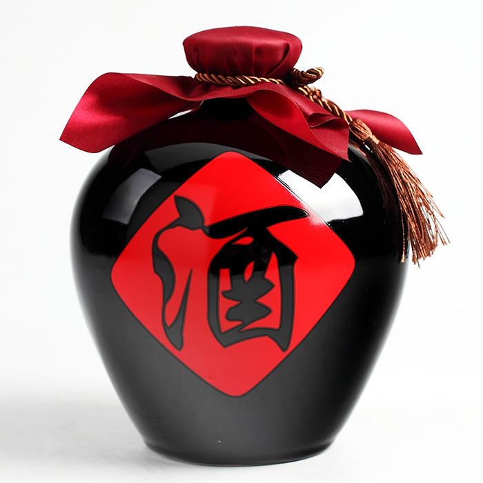 直销新款9WOR1斤2斤5斤10斤黑色乌金釉小口陶瓷密封酒壶酒瓶空酒