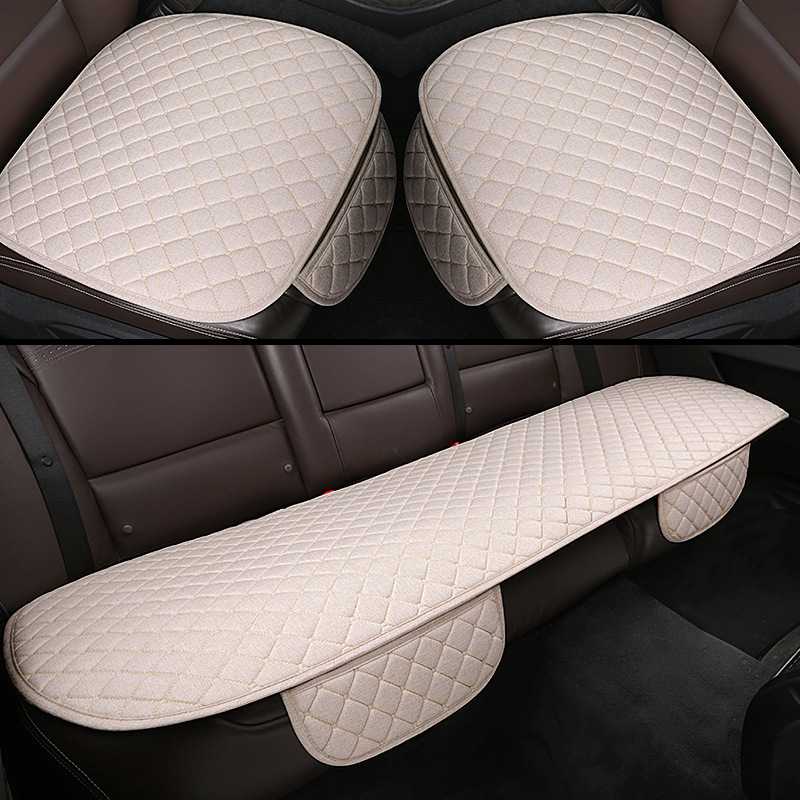 新款直销亚麻汽车坐垫冬季无靠背三件套前排单片免捆绑防滑四季通