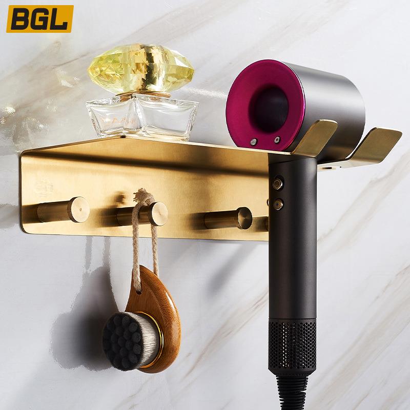 直销新款新款浴室吹风机架不锈钢免打孔壁挂风筒架浴室置物架卫生