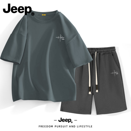 Jeep吉普夏季男纯棉运动套装