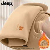 双面绒男装 Jeep吉普上衣男款 圆领德绒新款 高级内搭秋冬青少年衣服