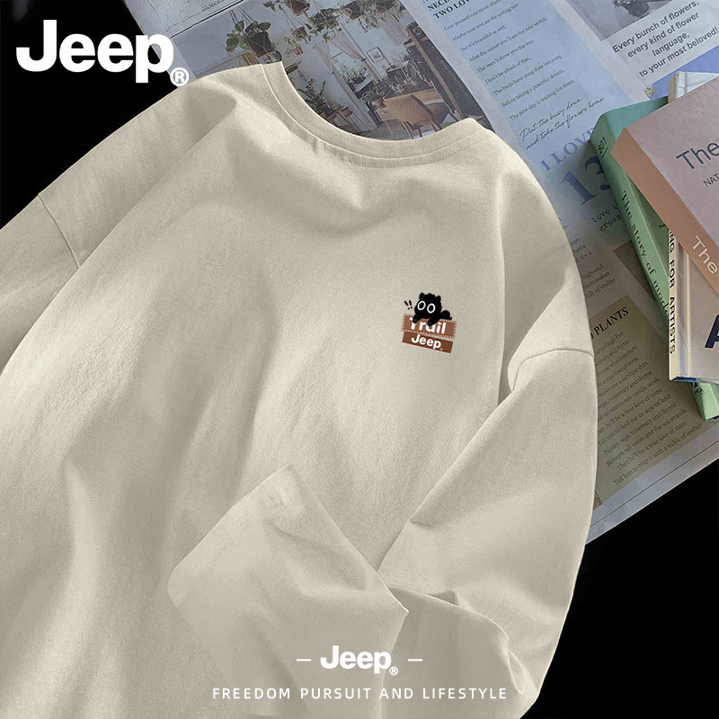 Jeep官方正品秋季纯棉长袖T恤