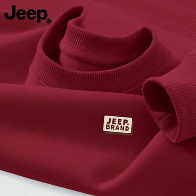 jeep吉普圆领卫衣男女士春秋新款美式男生衣服内搭高级青少年上衣