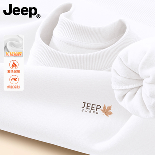 Jeep吉普加绒圆领卫衣男2026新款加厚衣服潮流男生秋冬季高级上衣