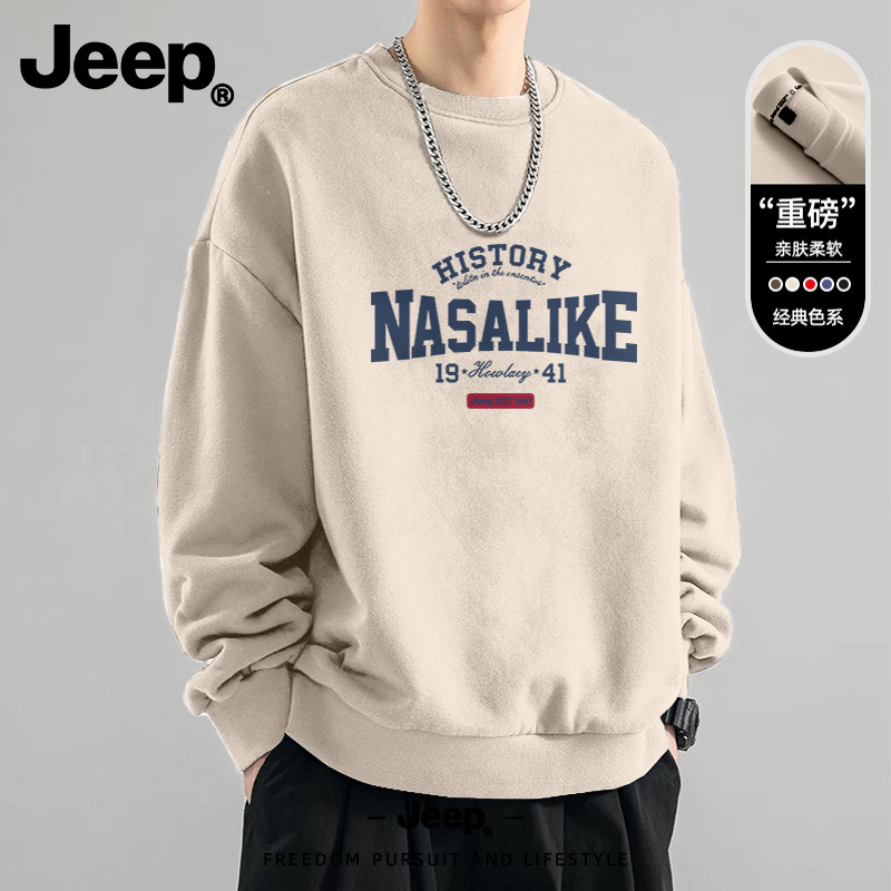 Jeep美式高级感圆领卫衣男新款