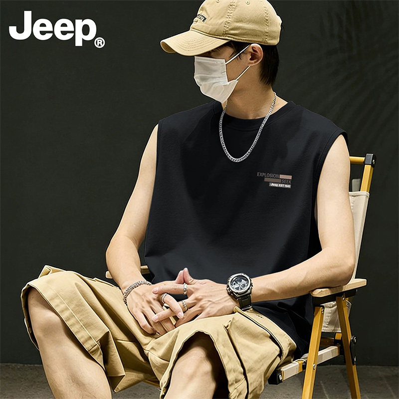 Jeep夏季速干透气男士运动背心