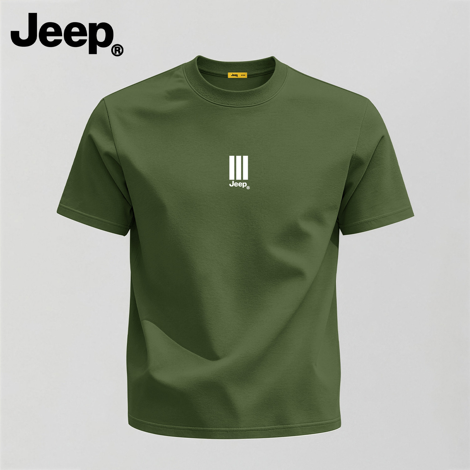 Jeep重磅纯棉男短袖T恤透气