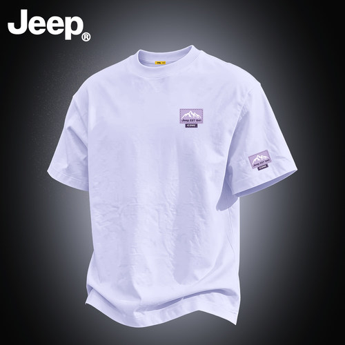Jeep纯棉短袖T恤男夏季透气