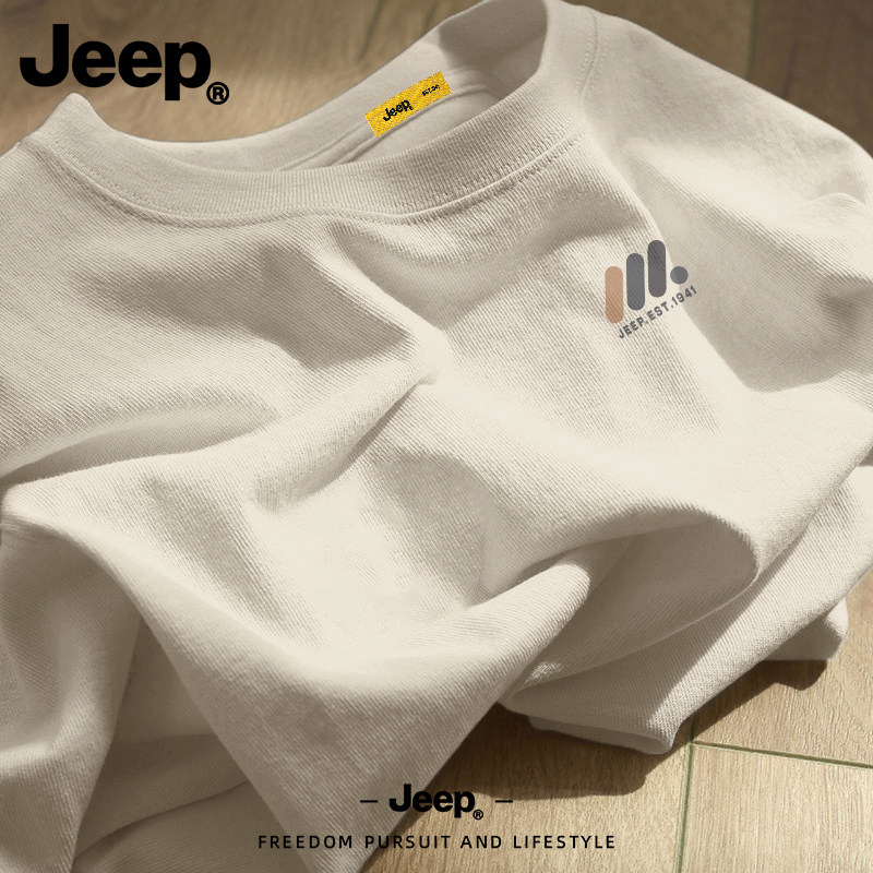 Jeep吉普官方正品纯棉短袖t恤男ins2026新款上衣休闲高级美式男装
