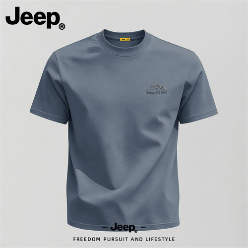 Jeep吉普纯棉短袖T恤男夏季薄款