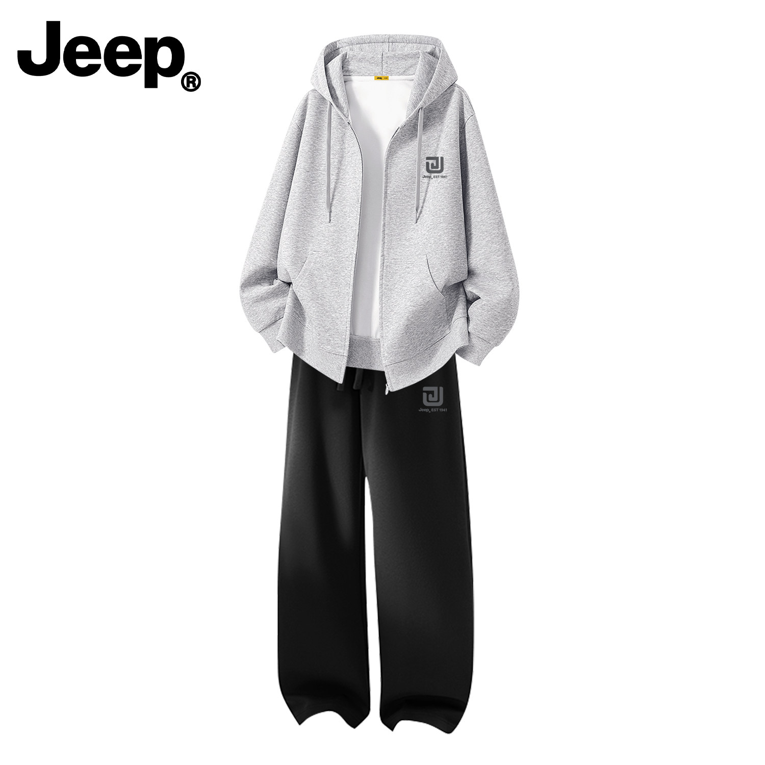 Jeep吉普秋季男连帽卫衣套装