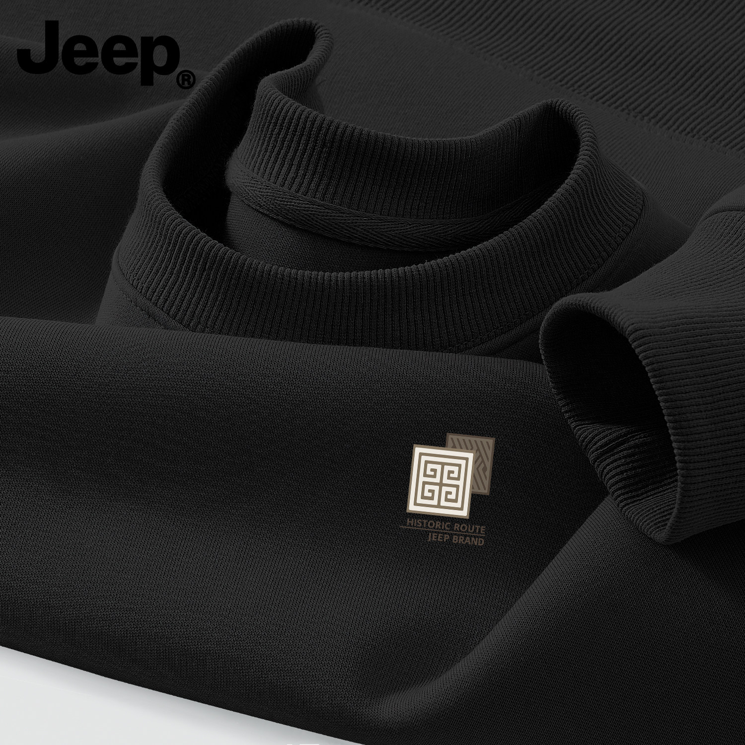 jeep吉普圆领卫衣男款男女士2026春秋新款衣服高级重磅青少年上衣