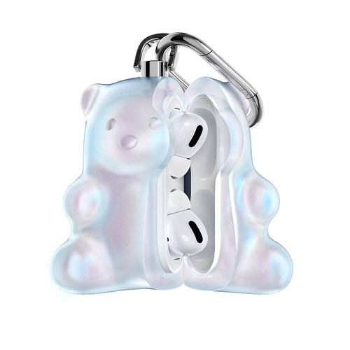 808FC原创小熊Airpodspro2苹果耳机壳硬胶炫彩airpods4保护套硬胶pro适配苹果防摔3代蓝牙耳机盒