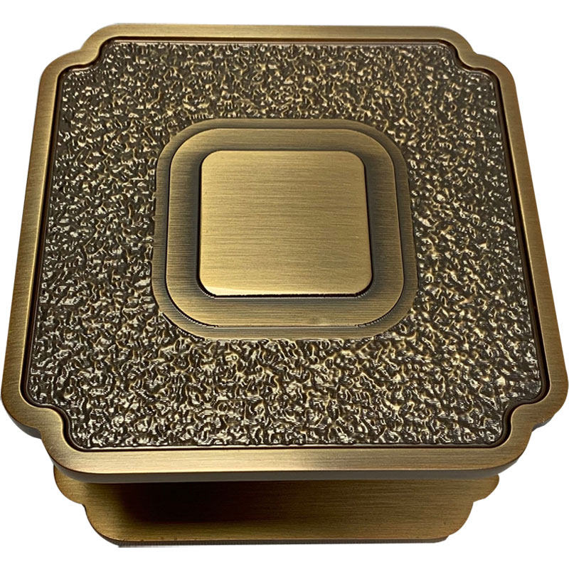 玻璃门把手中式拉丝光面整圆形方形简约定制logo大门拉手木门金色