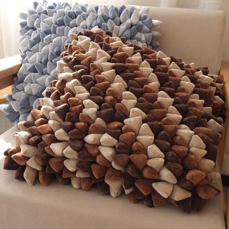 高货简约家用靠垫套手工方形纯色抱枕套沙发车用抱枕套手工靠垫套