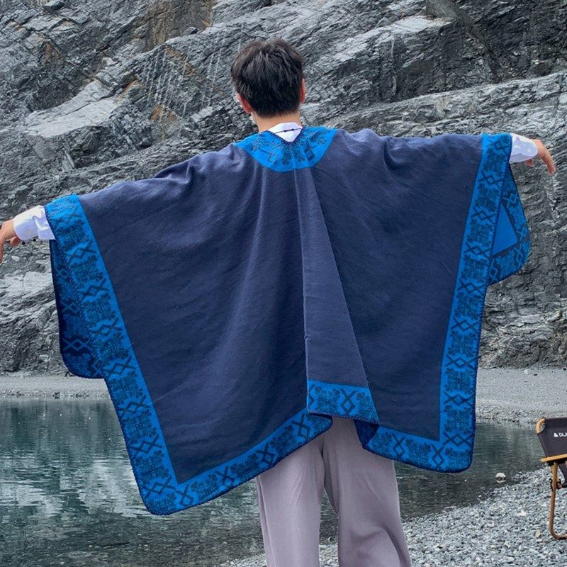 大披肩斗篷披风男女外搭厚围巾春秋夏季空调房毛毯子新疆大理旅游