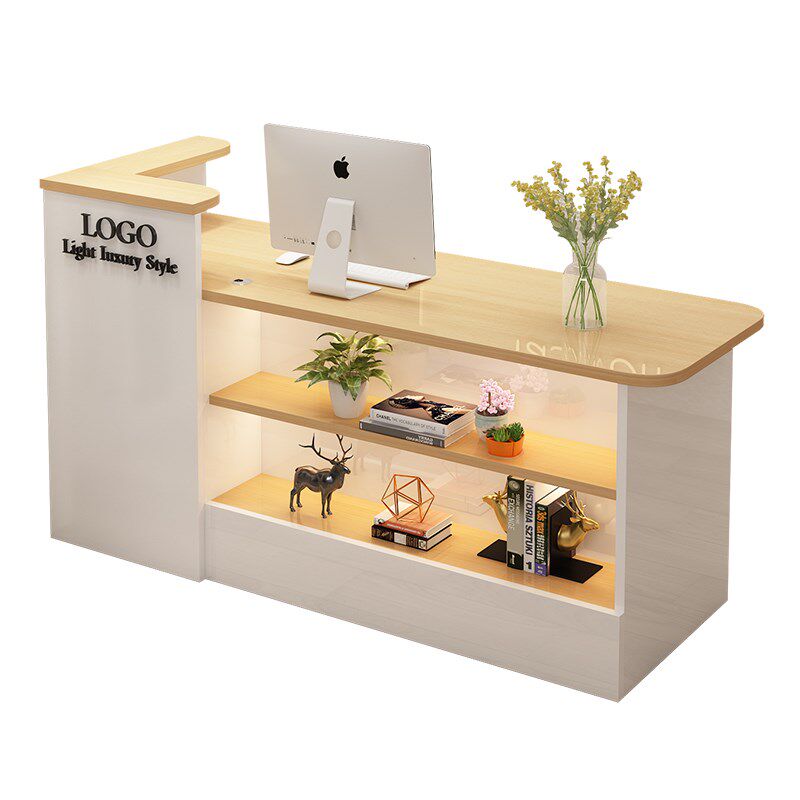 超市收银台展示吧台桌小型置物架商用餐饮奶茶店便利店前台接待台