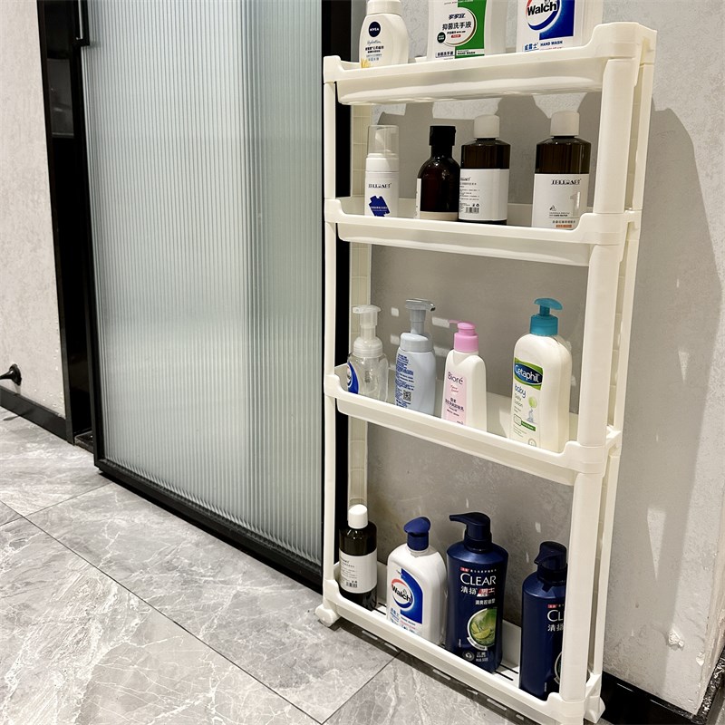 浴室夹缝多层置物架门后缝隙落地移动小推车门口窄边收纳储物柜