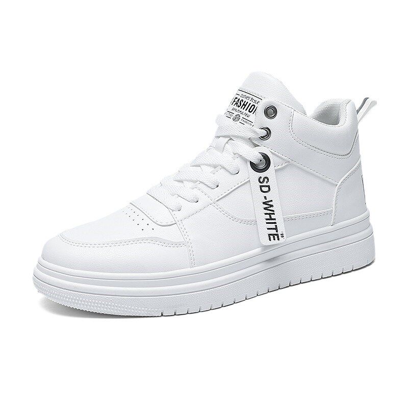 秋季高帮内增高12cm10cm厚底白色板鞋运动休闲潮流百搭增高鞋男防