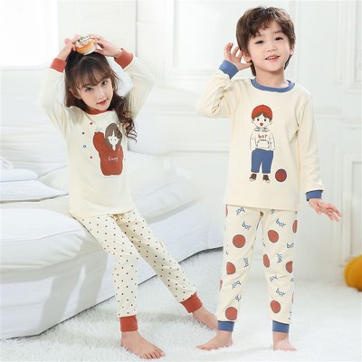 男童保暖内衣套装儿童打底秋衣秋裤加厚纯棉A类全棉磨毛男宝宝