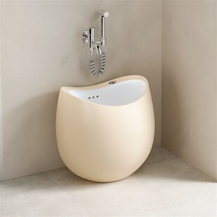 缪特拖把池蛋形墩布池家用阳台卫生间彩色拖布R池陶瓷洗拖把池地