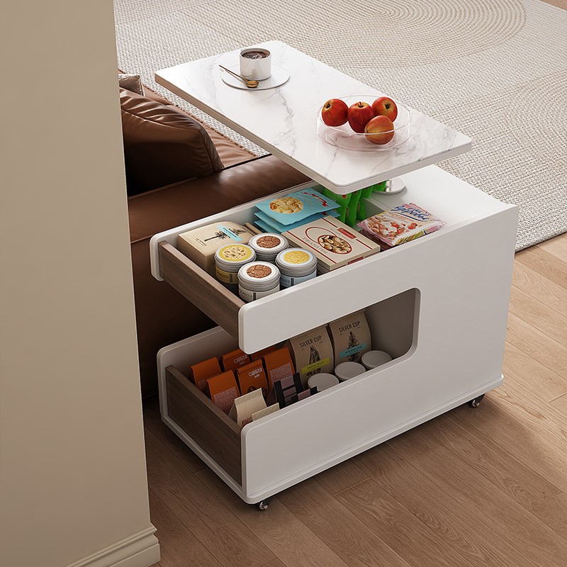 多功能实木升降边几移动沙发边柜小户型茶几可升降旋转角几侧边柜