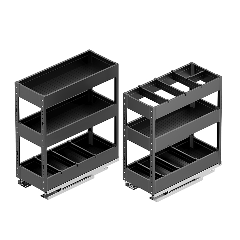 调味调料拉篮厨房整体橱柜窄柜抽屉式极窄小尺寸柜内抽拉式置物架