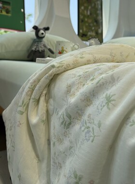 A版双层纱B版冰皮小苍兰绿色冰纱被夏凉被四件套单双人被芯空调被