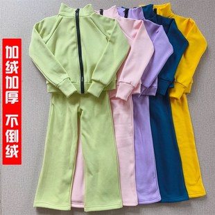 儿童舞蹈练功服分体加绒套装女冬形体瑜伽民舞跳舞服中国舞运动装