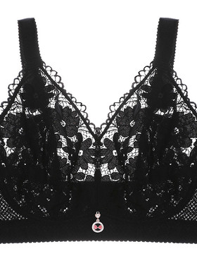 260斤文胸超薄无钢圈大码胖m300显胸小全罩杯胸罩美背内衣120F