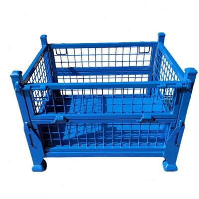 [新品新品可堆垛网式金属物料w箱物流收纳折叠周转箱仓储V笼周转箱]