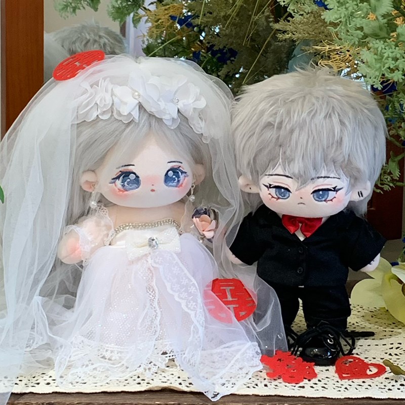 结婚压床娃娃一对公仔摆件新人房布置高档新婚礼物送新娘订婚礼品