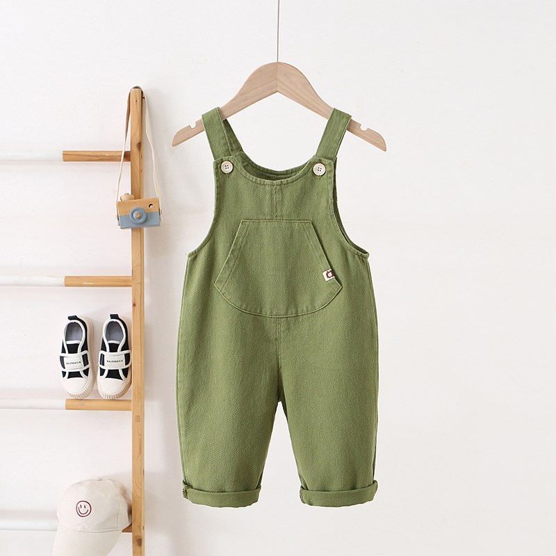 儿童休闲背带裤春季男女宝宝韩版宽松不滑肩连体长裤幼童0-3童裤