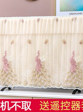 欧式2021新款液晶电视罩防尘x罩套蕾丝55寸65寸75挂式电视机盖布