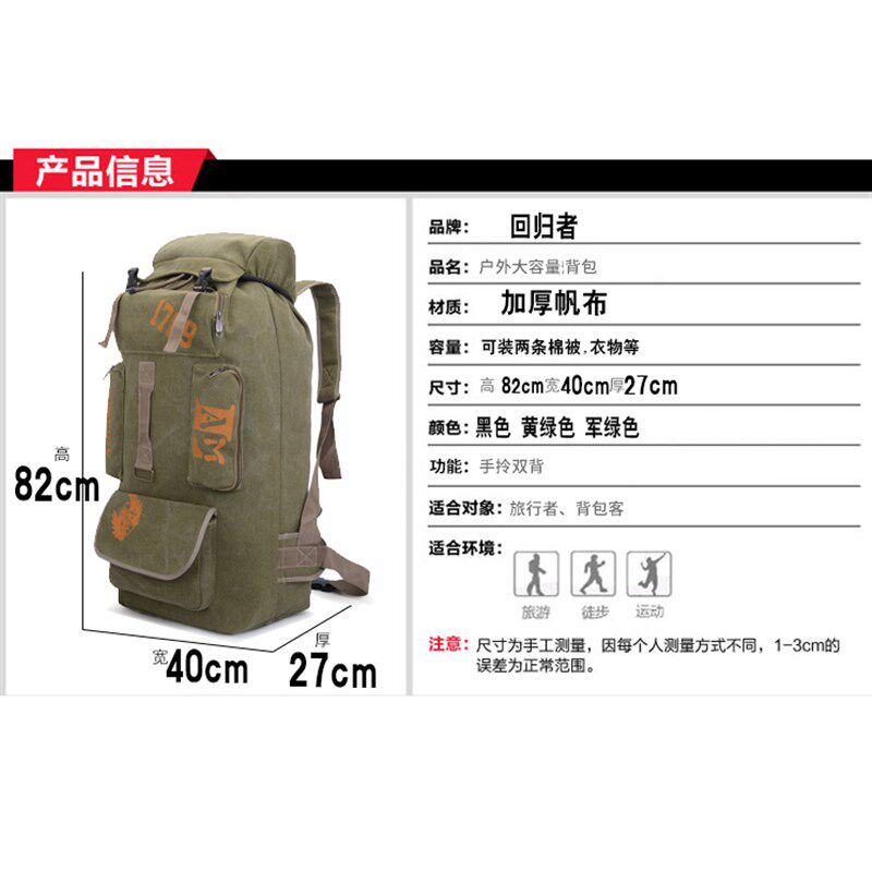 大容量加厚帆布双肩背包旅行包棉被行李外出搬家托运长途旅游背囊