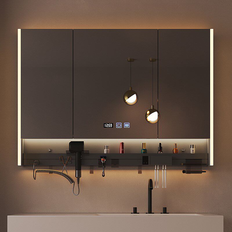 新款智能浴室镜柜挂墙式卫生间浴室镜洗手间镜子置物架收纳储物柜