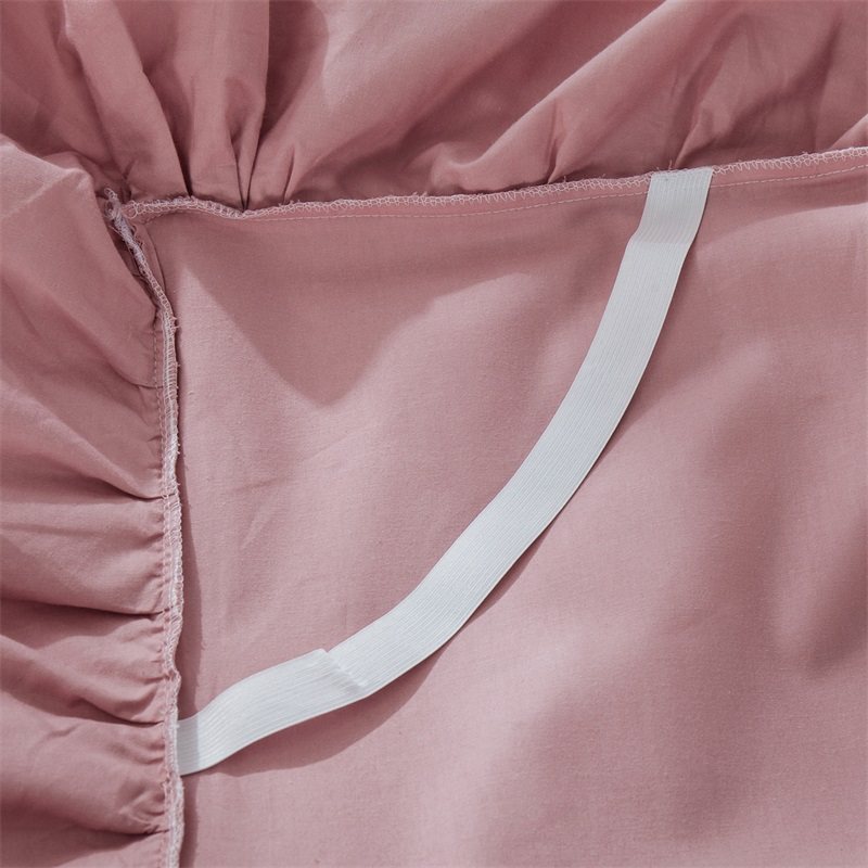 公主风床裙四件套全棉纯色被罩防骨床罩床套床上用品1.5米1.8