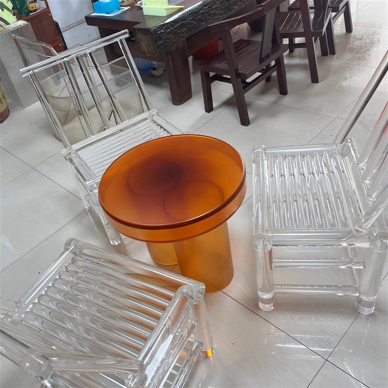 老式亚克力靠背椅子摆凳高凳家用户外餐凳餐椅休闲椅  定制