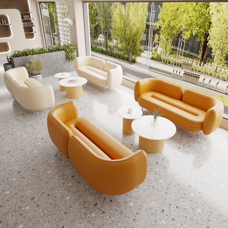 奶茶店沙发桌椅组合网红咖啡厅酒吧售楼处商用洽谈接待休闲卡座椅