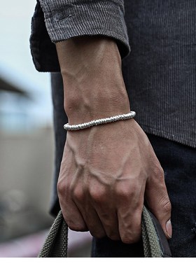 素圈手链男士简约韩版潮个性百搭情侣手环男女