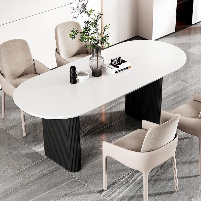 金属奶油风椭圆波浪形桌腿支架餐桌岛台支架吧台支撑柱单边桌子腿