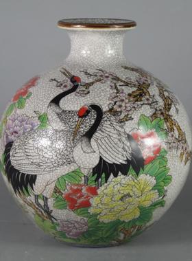 乾隆福寿图石榴尊景德镇仿古瓷器客厅中式摆件装饰品古玩古董收藏