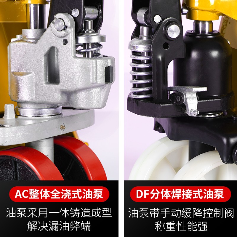 力拓中用 手动液压车地牛叉车油压手推拖车托盘装卸搬运车2吨3吨