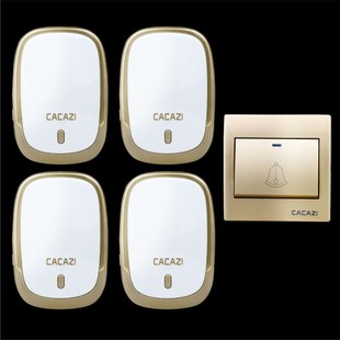 家用无线门铃86型面板一拖四 一拖五交流遥控门铃 呼叫器不用电线