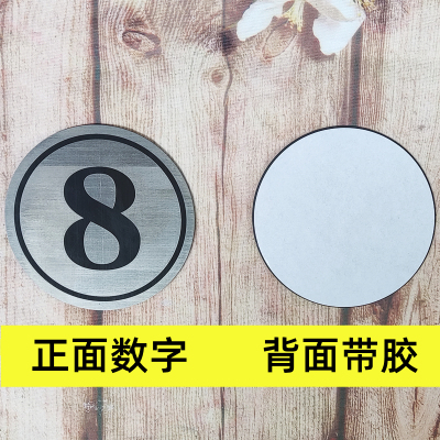 不锈钢号码牌数字牌贴酒吧桌号牌餐饮台号牌餐桌台号贴号码贴定制