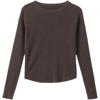 短款套头毛衣女秋冬修身内搭针织打底衫小个子高腰气质上衣高级感