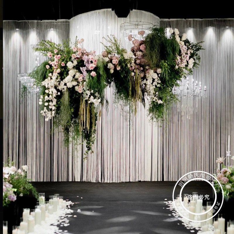 【定制多颜色】线帘婚庆高级感舞台搭建效果图婚礼流苏垂直线帘