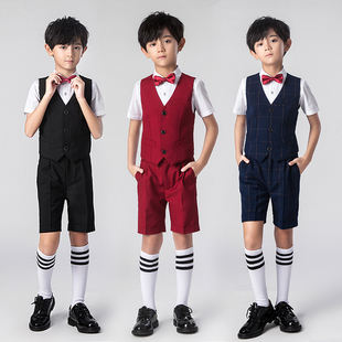 儿童礼服马甲套装毕业男童小西装主持人演出服装钢琴花童婚礼西服