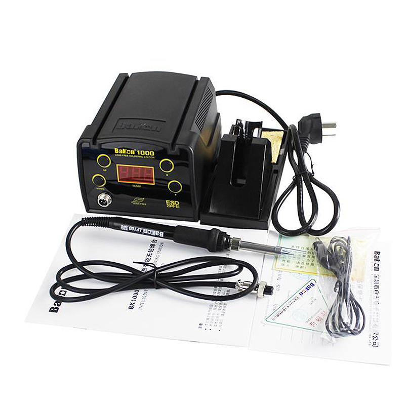 白光BK1000电焊台电烙铁无铅涡轮加热高频维修焊台90W